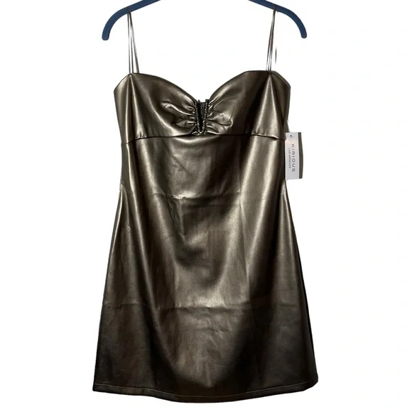 KIRIOUS LOS ANGELES | Dresses | Kirious Bronze Metallic Faux Leather Dress  Size Large | Poshmark